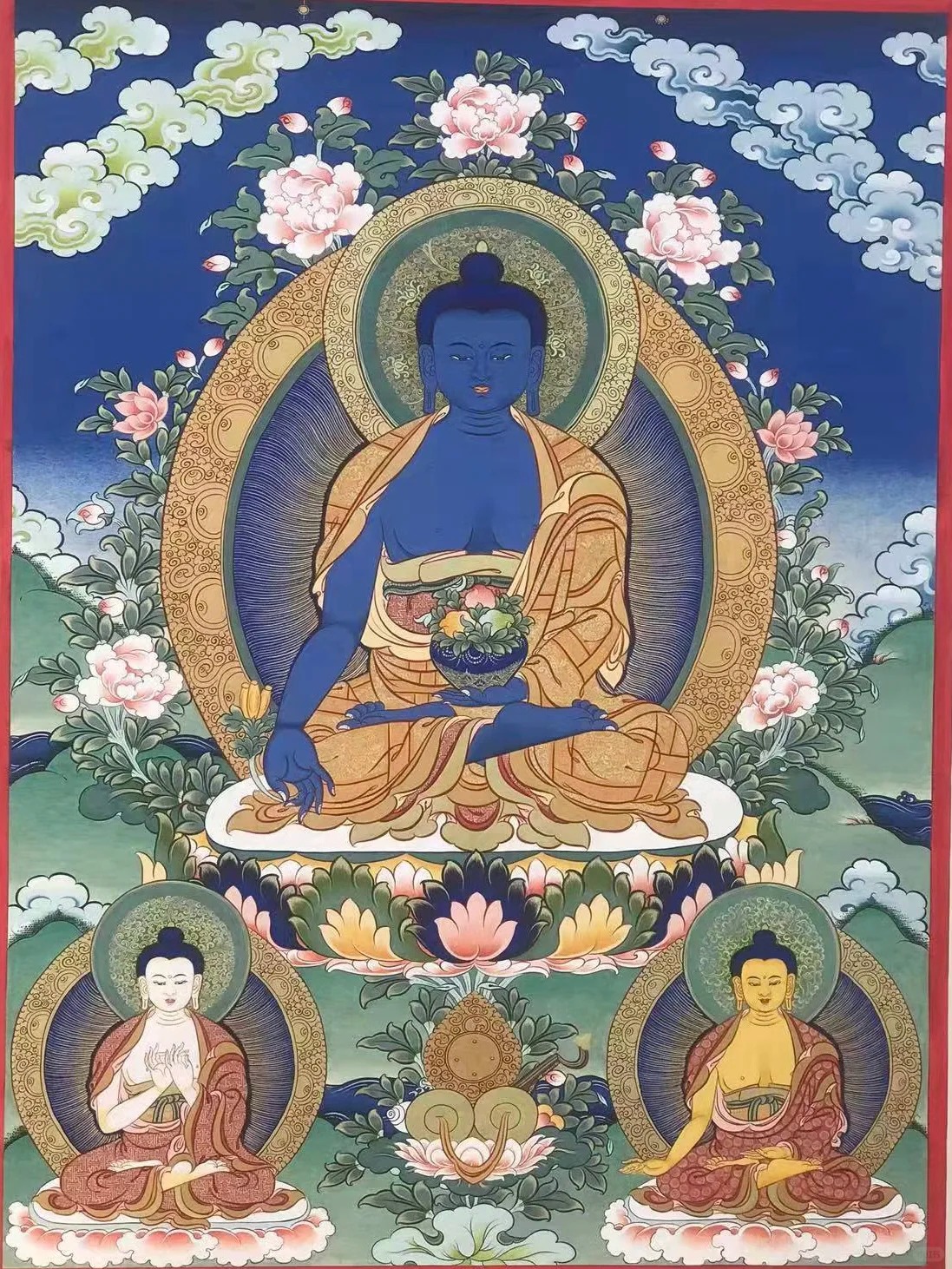 唐卡图，南无药师琉璃光如来2