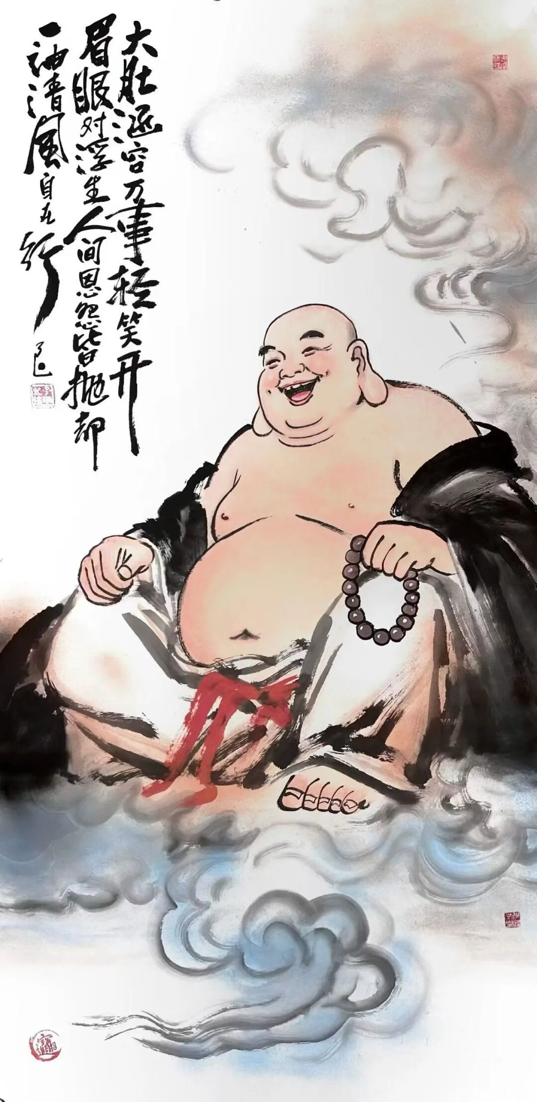 弥勒佛禅意水墨画3